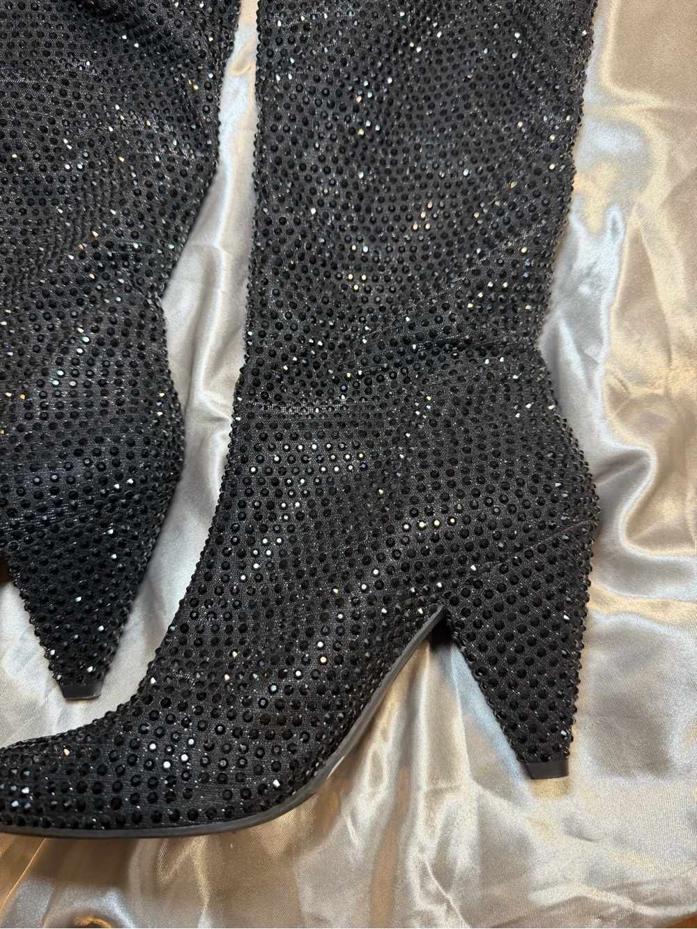 INC International Concepts Black Sequin Over-the-Knee Boots - Picture 3 of 9